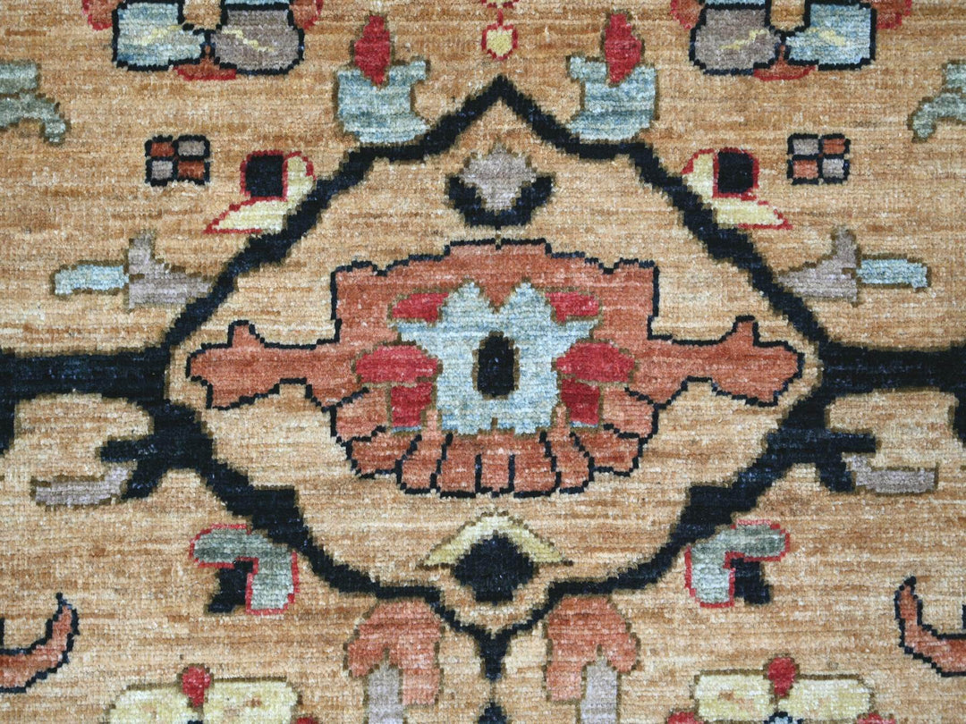 9'11" x 9'11" New Hand Knotted Brown Wool Round Oriental Rug - MOA10222461