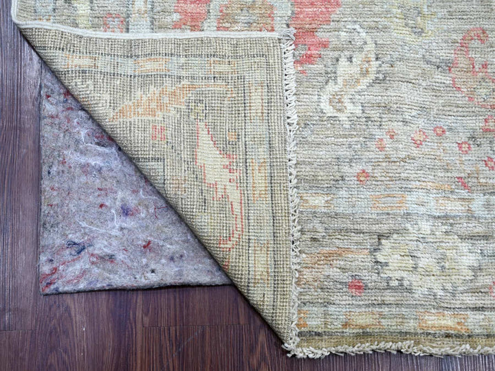 4'1" x 15'1" New Hand Knotted Grey Wool Runner Oriental Rug - MOA10222463