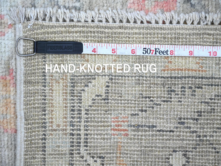 4'1" x 15'1" New Hand Knotted Grey Wool Runner Oriental Rug - MOA10222463