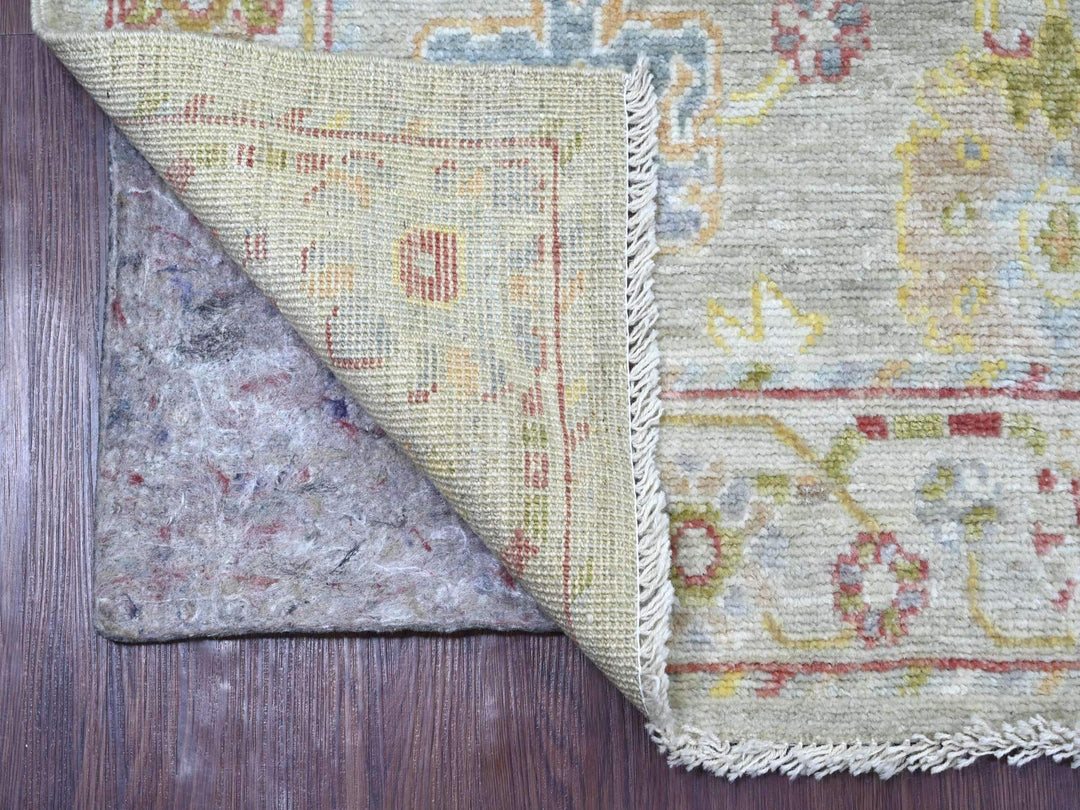 4'1" x 9'11" New Hand Knotted Grey Wool Runner Oriental Rug - MOA10222466