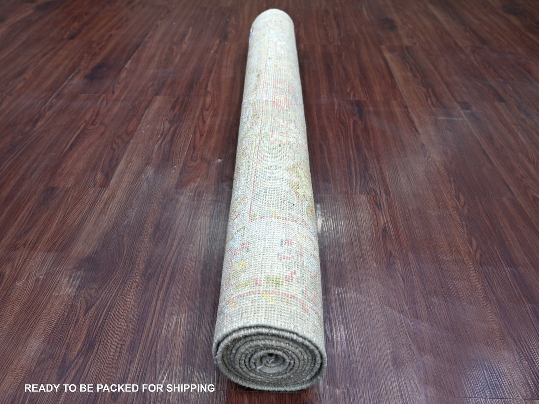 4'1" x 9'11" New Hand Knotted Grey Wool Runner Oriental Rug - MOA10222466
