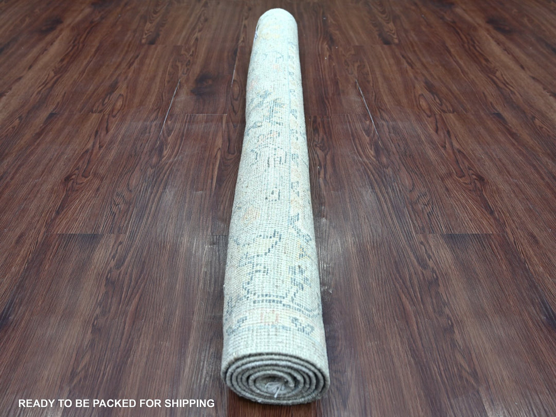 4'0" x 5'8" New Hand Knotted Grey Wool Rectangle Oriental Rug - MOA10222467