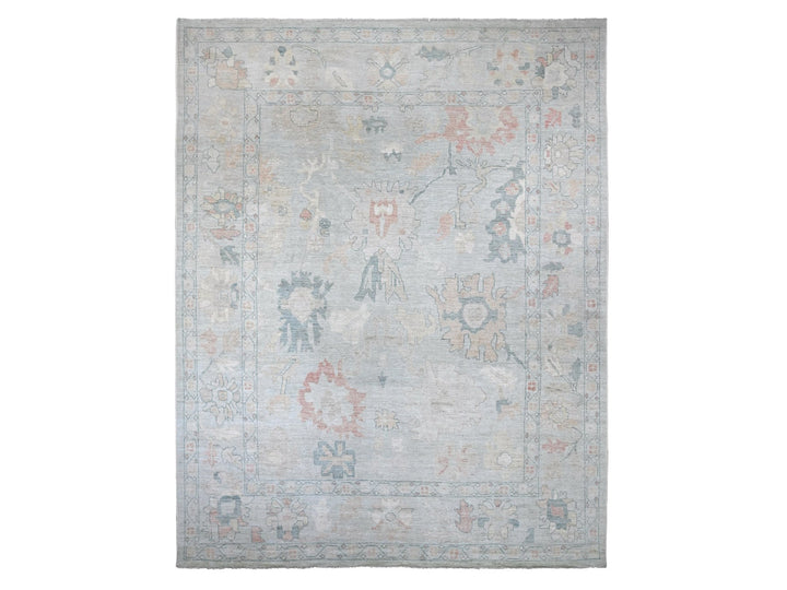 11'8" x 15'2" New Hand Knotted Blue Wool Rectangle Oriental Rug - MOA10222468