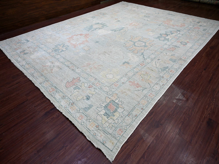 11'8" x 15'2" New Hand Knotted Blue Wool Rectangle Oriental Rug - MOA10222468