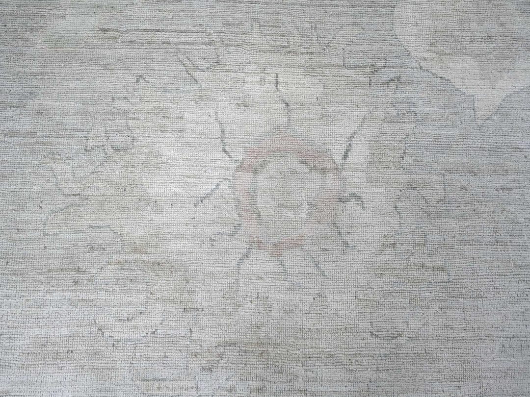 11'9" x 18'6" New Hand Knotted Grey Wool Rectangle Oriental Rug - MOA10222469