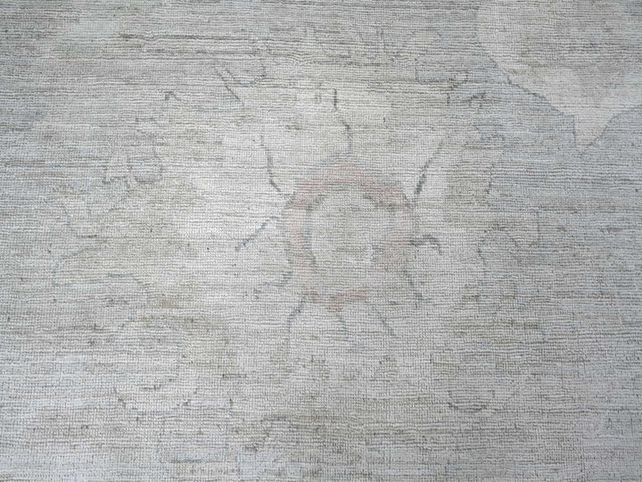 11'9" x 18'6" New Hand Knotted Grey Wool Rectangle Oriental Rug - MOA10222469