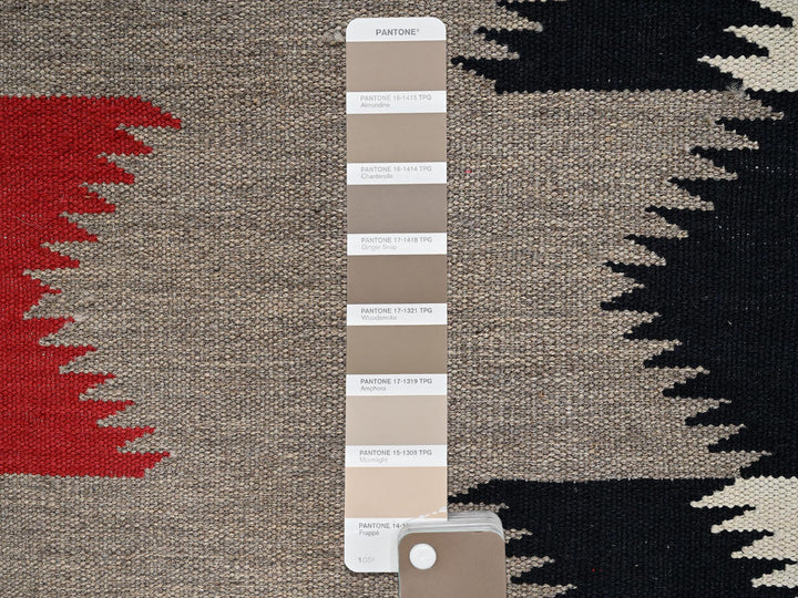9'1" x 11'11" New Hand Woven Brown Wool Rectangle Oriental Rug - MOA1022246