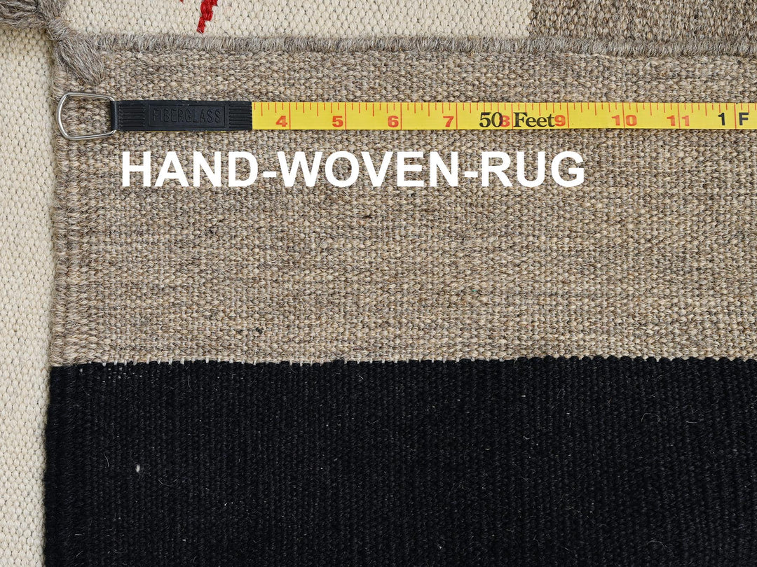 9'1" x 11'11" New Hand Woven Brown Wool Rectangle Oriental Rug - MOA1022246