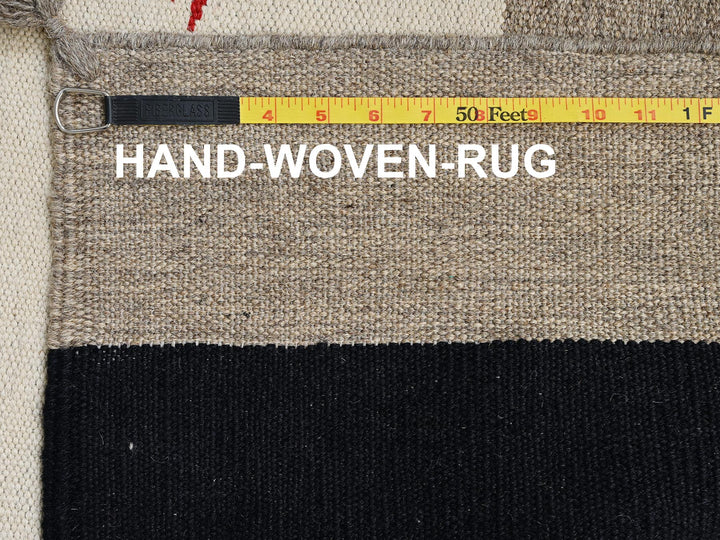9'1" x 11'11" New Hand Woven Brown Wool Rectangle Oriental Rug - MOA1022246