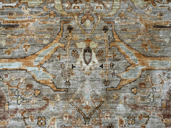 11'11" x 15'4" New Hand Knotted Grey Wool Rectangle Oriental Rug - MOA10222470