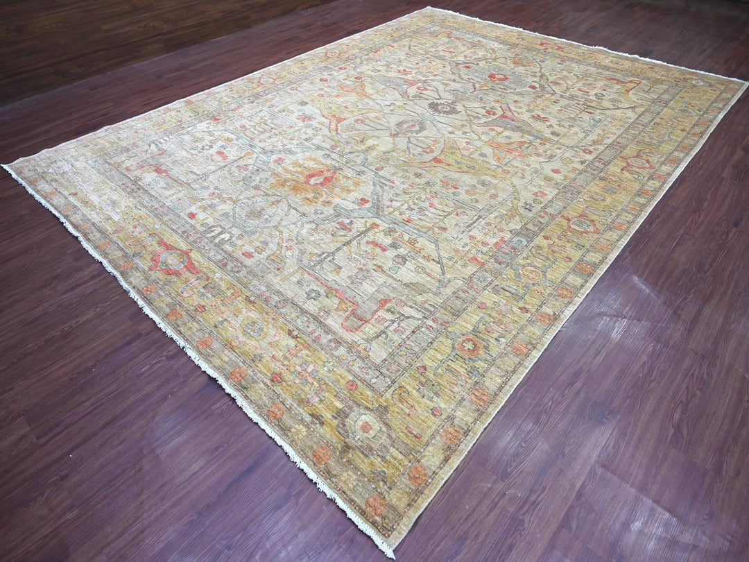 9'10" x 13'5" New Hand Knotted Grey Wool Rectangle Oriental Rug - MOA10222472
