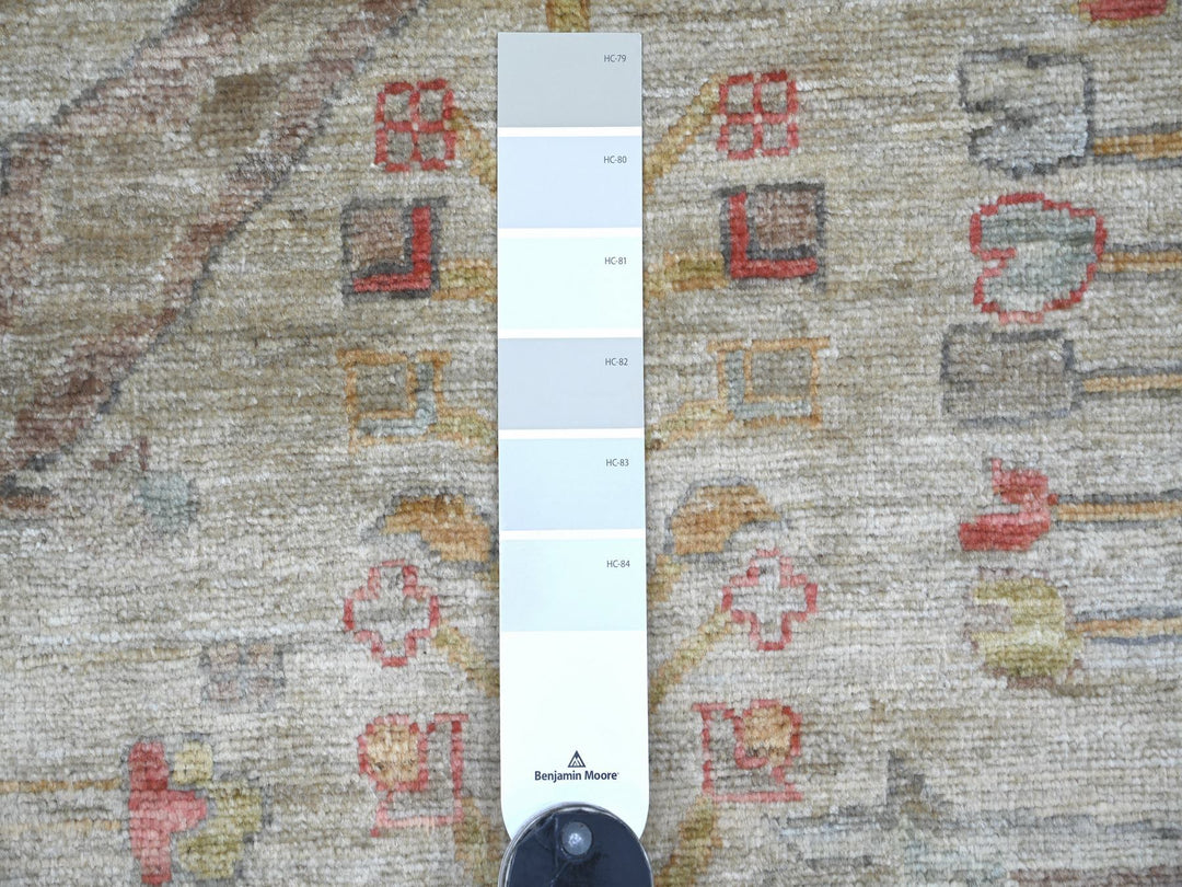 9'10" x 13'5" New Hand Knotted Grey Wool Rectangle Oriental Rug - MOA10222472