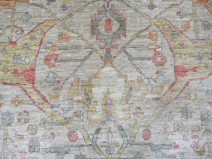 9'10" x 13'5" New Hand Knotted Grey Wool Rectangle Oriental Rug - MOA10222472