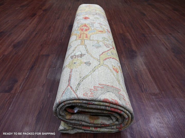 9'10" x 13'5" New Hand Knotted Grey Wool Rectangle Oriental Rug - MOA10222472