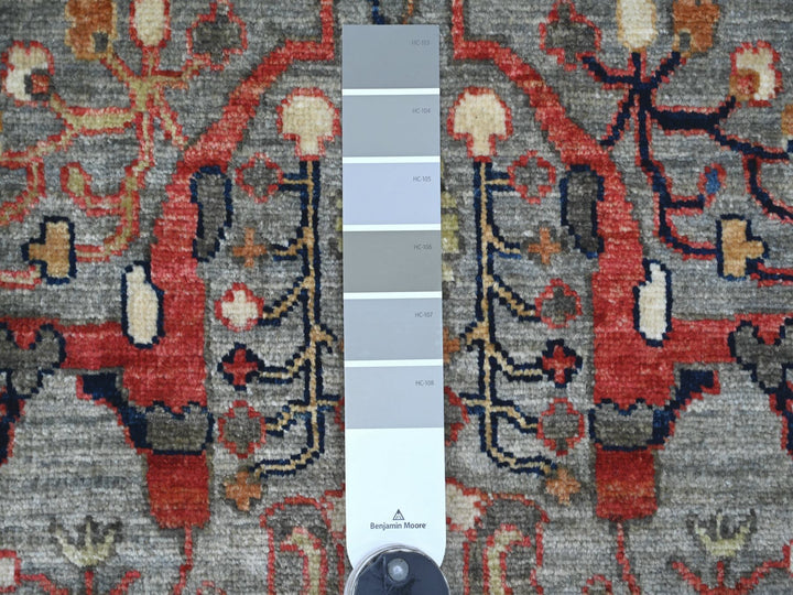 11'7" x 15'5" New Hand Knotted Grey Wool Rectangle Oriental Rug - MOA10222473
