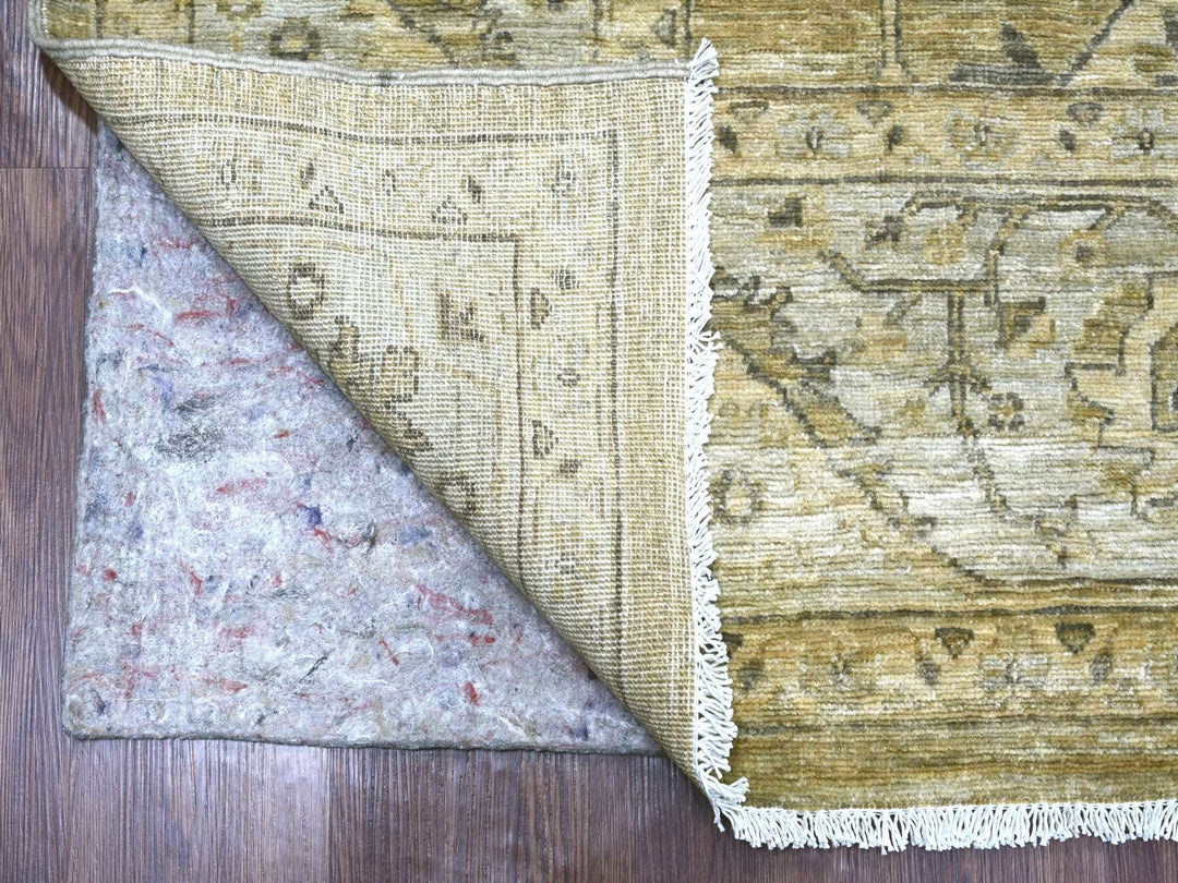 8'1" x 9'9" New Hand Knotted Green Wool Rectangle Oriental Rug - MOA10222476
