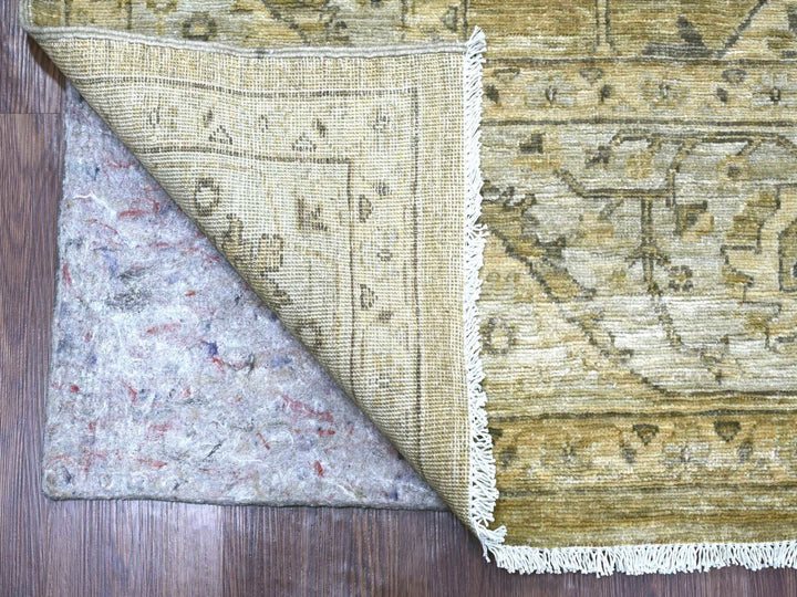 8'1" x 9'9" New Hand Knotted Green Wool Rectangle Oriental Rug - MOA10222476