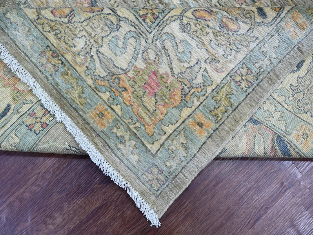 8'5" x 9'8" New Hand Knotted Grey Wool Rectangle Oriental Rug - MOA10222478