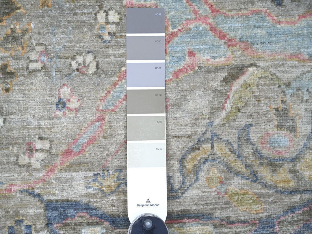 8'5" x 9'8" New Hand Knotted Grey Wool Rectangle Oriental Rug - MOA10222478