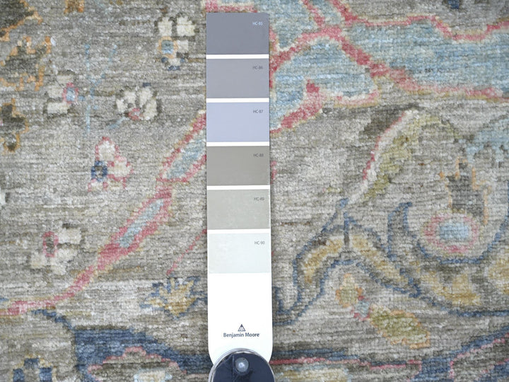 8'5" x 9'8" New Hand Knotted Grey Wool Rectangle Oriental Rug - MOA10222478