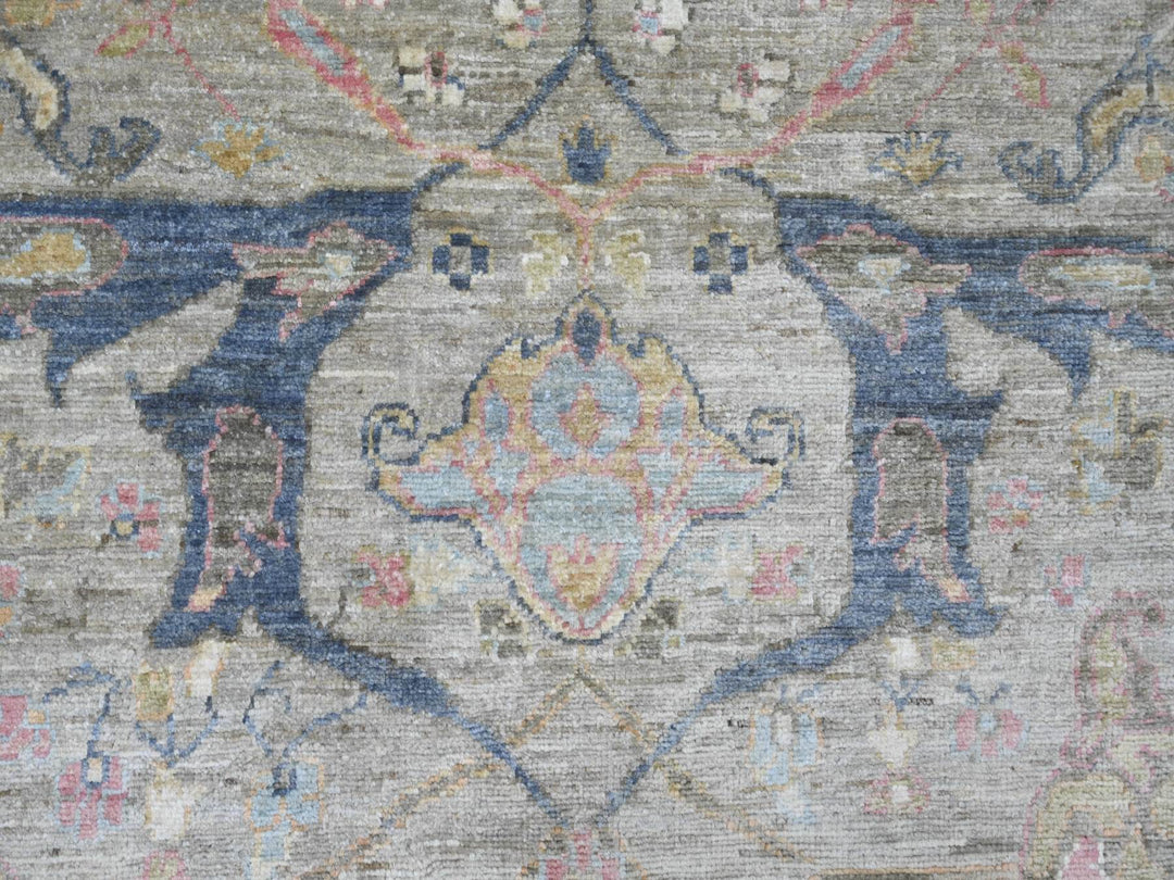 8'5" x 9'8" New Hand Knotted Grey Wool Rectangle Oriental Rug - MOA10222478