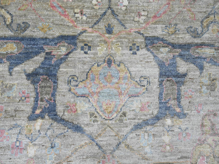 8'5" x 9'8" New Hand Knotted Grey Wool Rectangle Oriental Rug - MOA10222478