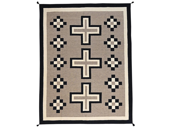 9'1" x 11'10" New Hand Woven Brown Wool Rectangle Oriental Rug - MOA1022247
