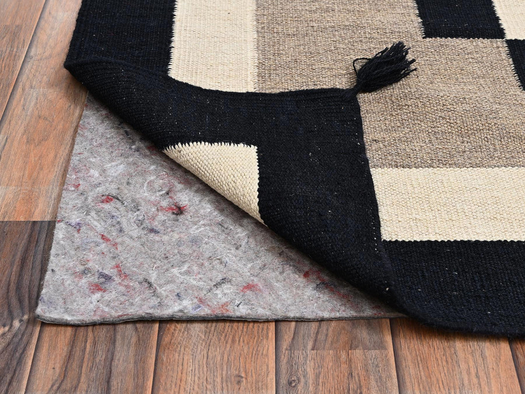 9'1" x 11'10" New Hand Woven Brown Wool Rectangle Oriental Rug - MOA1022247