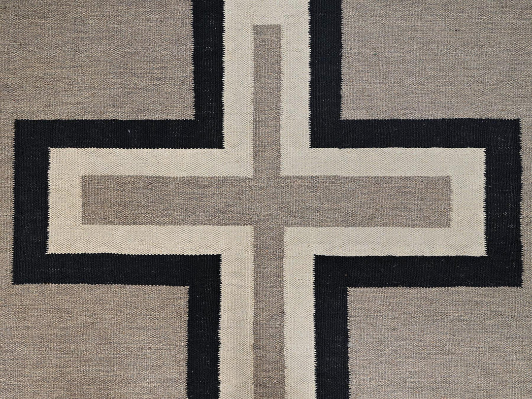9'1" x 11'10" New Hand Woven Brown Wool Rectangle Oriental Rug - MOA1022247