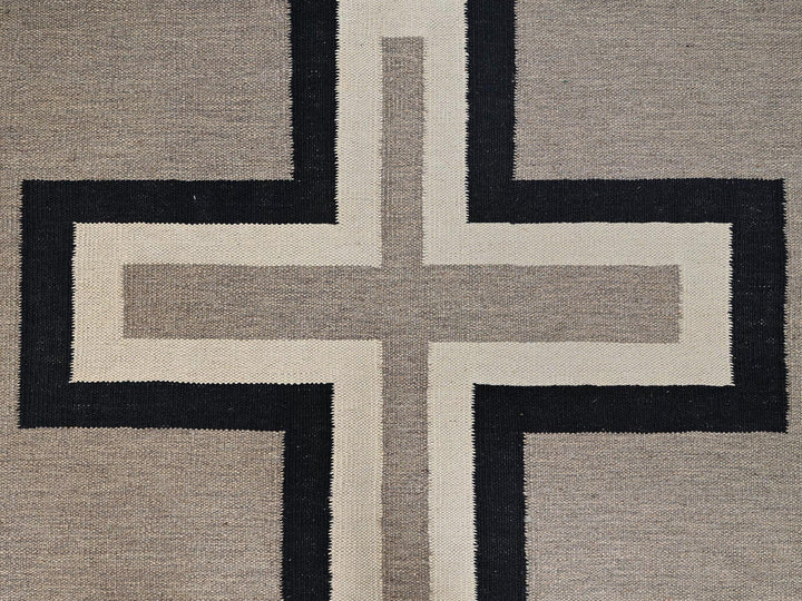 9'1" x 11'10" New Hand Woven Brown Wool Rectangle Oriental Rug - MOA1022247
