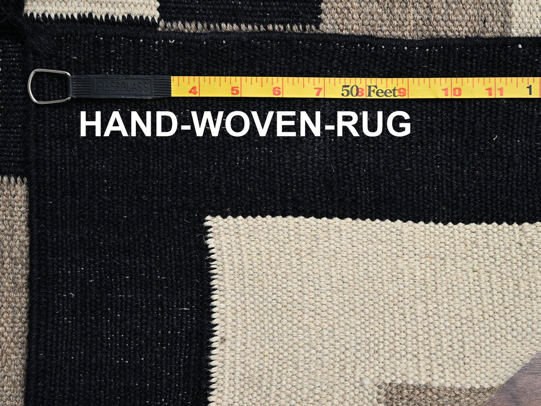 9'1" x 11'10" New Hand Woven Brown Wool Rectangle Oriental Rug - MOA1022247