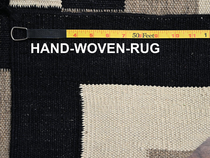 9'1" x 11'10" New Hand Woven Brown Wool Rectangle Oriental Rug - MOA1022247