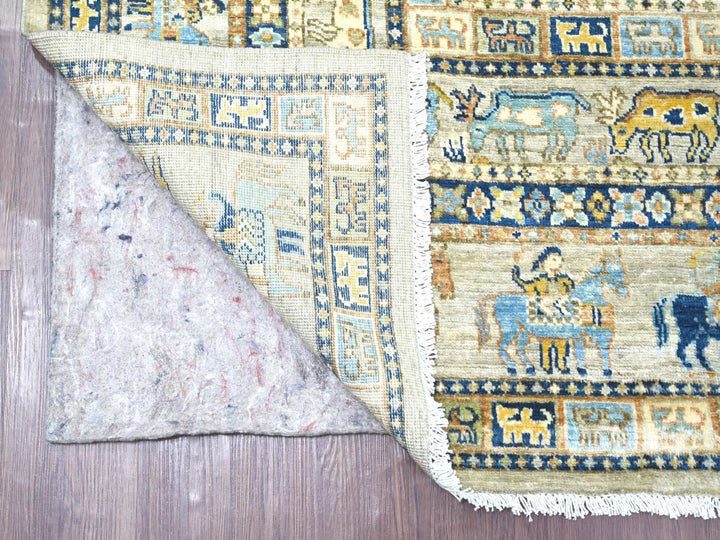 6'1" x 8'8" New Hand Knotted Grey Wool Rectangle Oriental Rug - MOA10222481