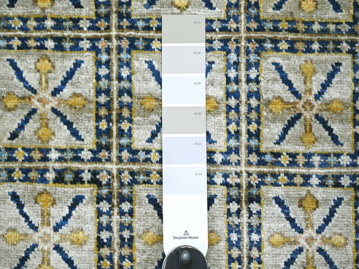 6'1" x 8'8" New Hand Knotted Grey Wool Rectangle Oriental Rug - MOA10222481