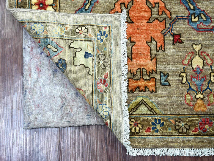 2'11" x 4'9" New Hand Knotted Grey Wool Rectangle Oriental Rug - MOA10222482