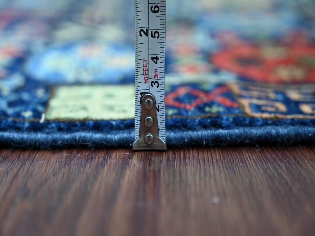 2'11" x 7'9" New Hand Knotted Blue Wool Runner Oriental Rug - MOA10222483