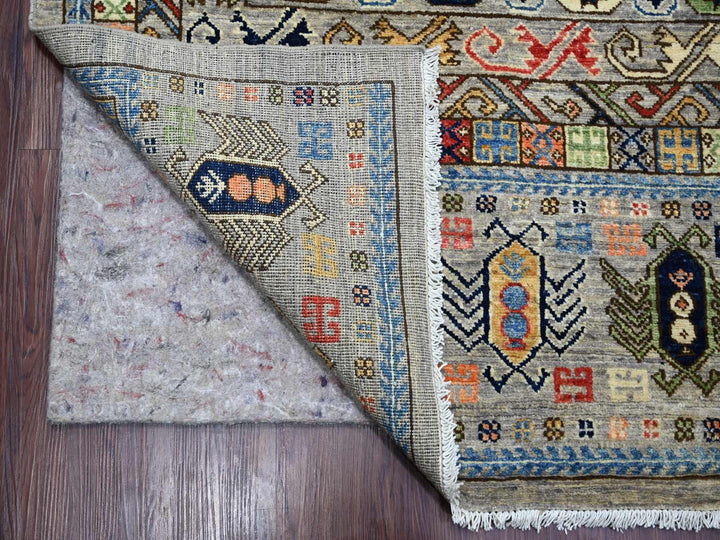 9'1" x 12'0" New Hand Knotted Grey Wool Rectangle Oriental Rug - MOA10222484