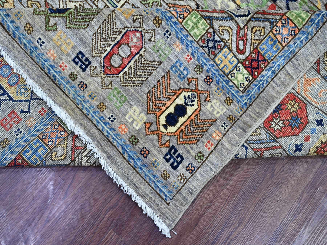 9'1" x 12'0" New Hand Knotted Grey Wool Rectangle Oriental Rug - MOA10222484
