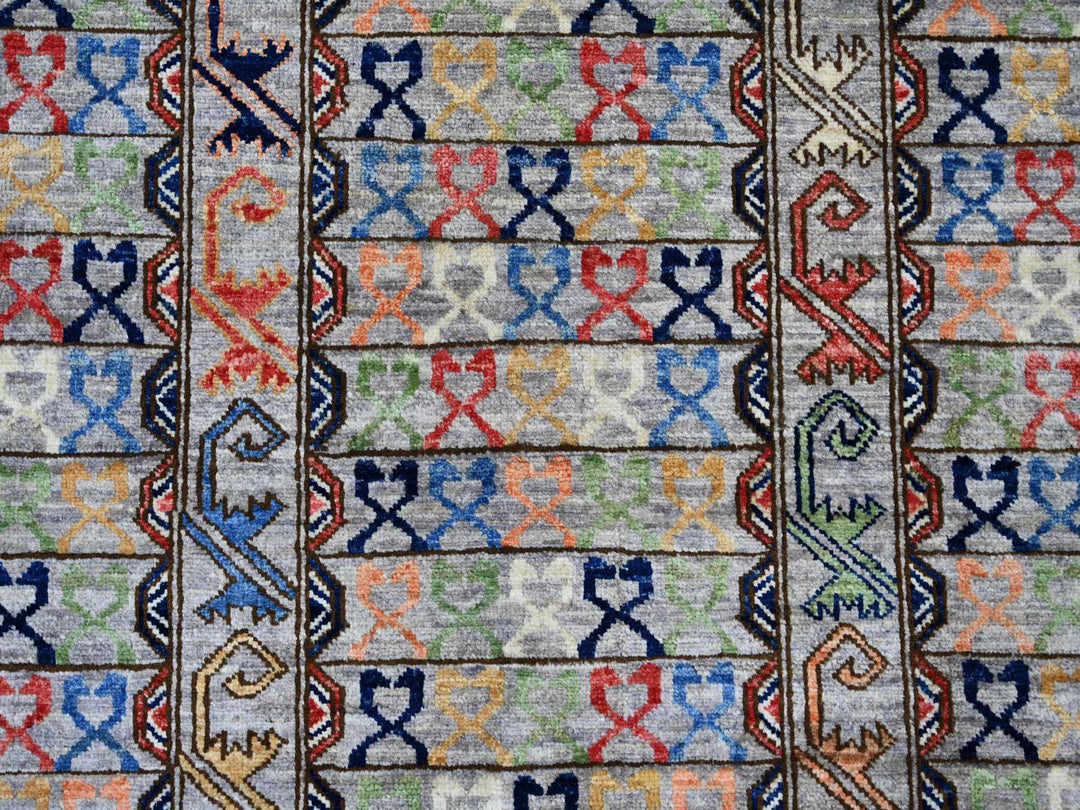 9'1" x 12'0" New Hand Knotted Grey Wool Rectangle Oriental Rug - MOA10222484