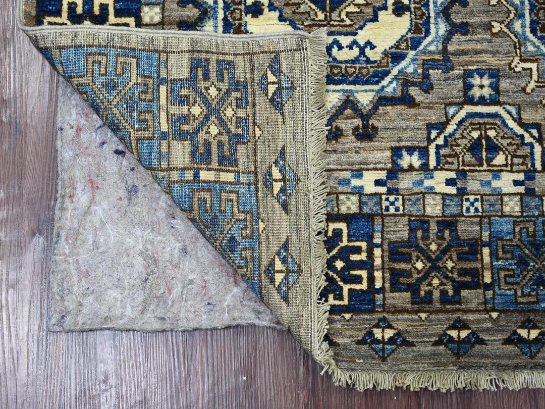 4'0" x 5'11" New Hand Knotted Grey Wool Rectangle Oriental Rug - MOA10222485