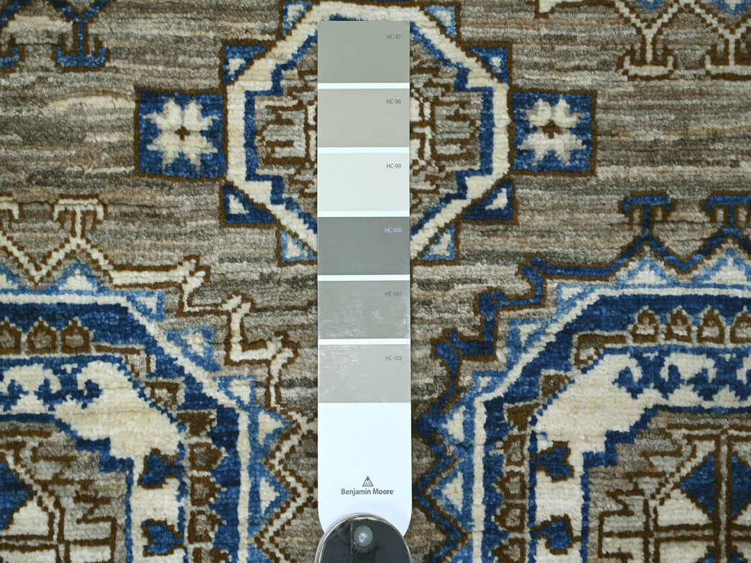 4'0" x 5'11" New Hand Knotted Grey Wool Rectangle Oriental Rug - MOA10222485