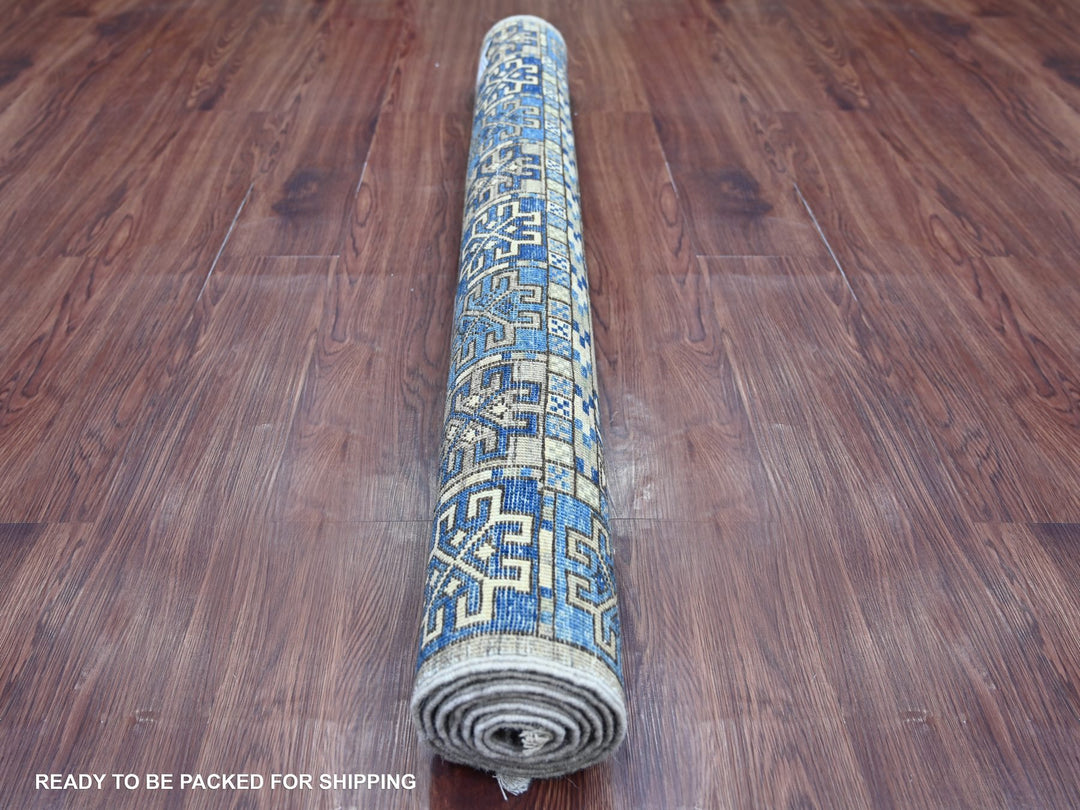 4'0" x 5'11" New Hand Knotted Grey Wool Rectangle Oriental Rug - MOA10222485