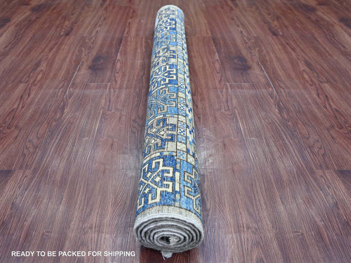 4'0" x 5'11" New Hand Knotted Grey Wool Rectangle Oriental Rug - MOA10222485