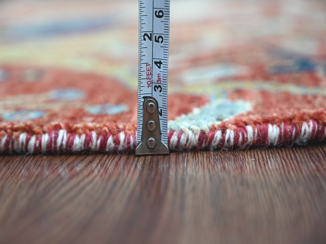 2'7" x 14'1" New Hand Knotted Red Wool Runner Oriental Rug - MOA10222489