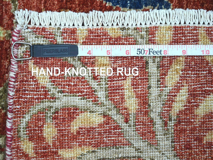 2'7" x 14'1" New Hand Knotted Red Wool Runner Oriental Rug - MOA10222489