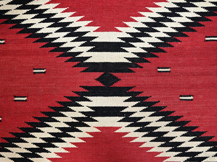9'1" x 11'7" New Hand Woven Red Wool Rectangle Oriental Rug - MOA1022248