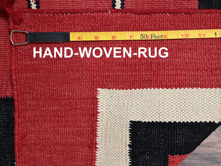 9'1" x 11'7" New Hand Woven Red Wool Rectangle Oriental Rug - MOA1022248