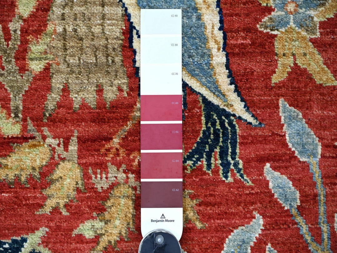 2'7" x 14'1" New Hand Knotted Red Wool Runner Oriental Rug - MOA10222491