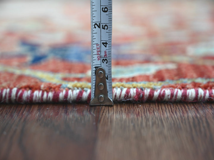 2'7" x 14'1" New Hand Knotted Red Wool Runner Oriental Rug - MOA10222491