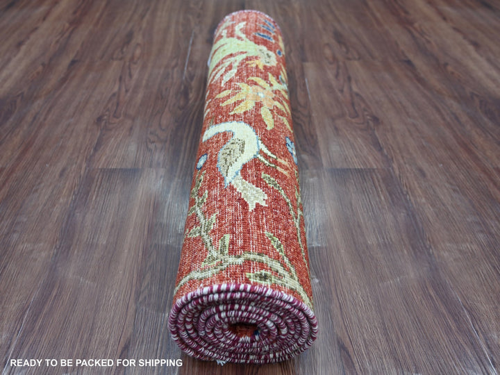 2'7" x 8'0" New Hand Knotted Red Wool Runner Oriental Rug - MOA10222493